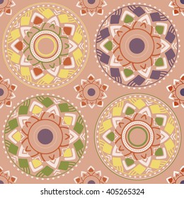 Vector color seamless pattern with geometric ornament