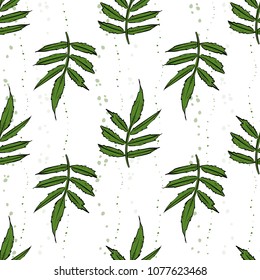 Vector color seamless pattern of marigold leaves