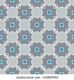 Vector Color Seamless Wallpaper. Vintage Pattern. Grey Retro Background