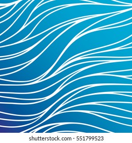 Vector color seamless wave background. Blue abstract ocean texture. Classic blue, color of the year 2020.
