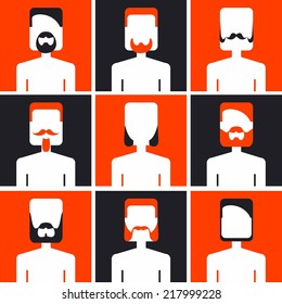 vector color set avatar beard mans