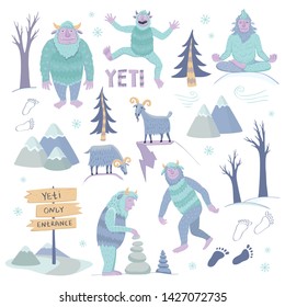 Vector color set Yeti World