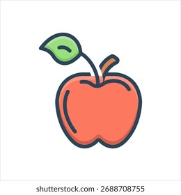 Vector color shadow icon for apple