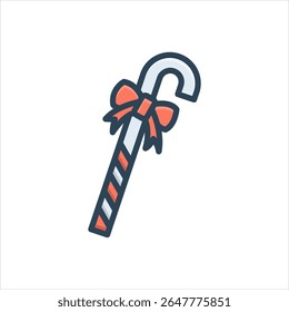 Vector color shadow icon for Candy cane