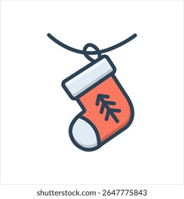 Vector color shadow icon for christmas stockings