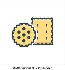 Ícone de sombra de cor de vetor para crackers