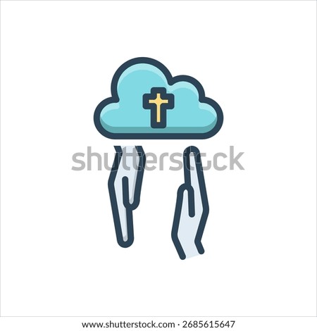 Vector color shadow icon for divine