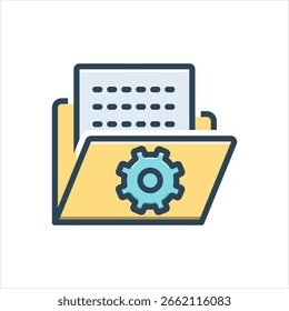 Vector color shadow icon for file manager