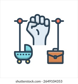 Vector color shadow icon for gender egalitarianism