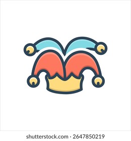 Ícone de sombra de cor de vetor para capitular do coringa