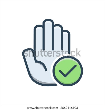Vector color shadow icon for permission
