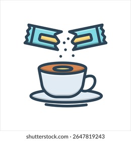 Icono de sombra de color de Vector para edulcorante