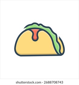 Vektorfarbe Schatten Symbol für Taco
