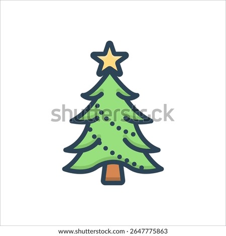 Vector color shadow icon for x mas
