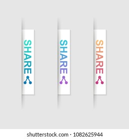 Vector color share Labels. Vector stock illustration.