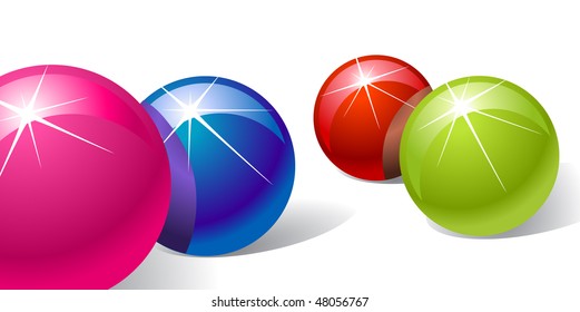  vector of color shiny balls