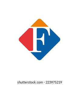Vector color sign initial letter F 