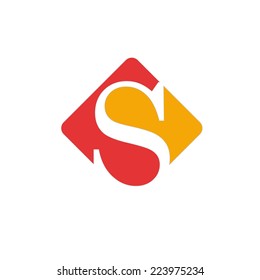 Vector color sign initial letter S 