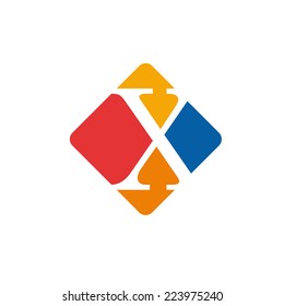 Vector color sign initial letter X
