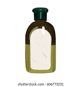 Vector color sketch of bottle. Hand draw illustration.