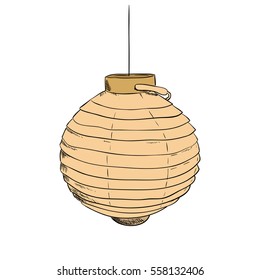 Vector color sketch of chinese lantern. Hand draw illustration.