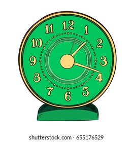 Vector color sketch of clock. Hand draw illustration.