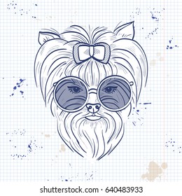 Vector color sketch of elegant dog