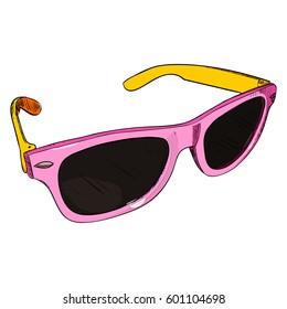 Vector color sketch of glasses. Hand draw illustration.