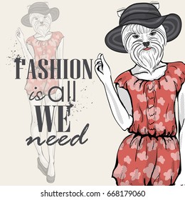 Vector color sketch of model