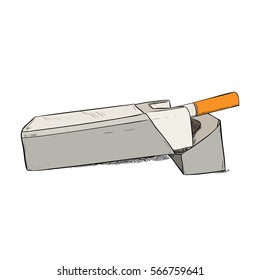 Vector color sketch of a pack of cigarettes. Hand draw illustration.