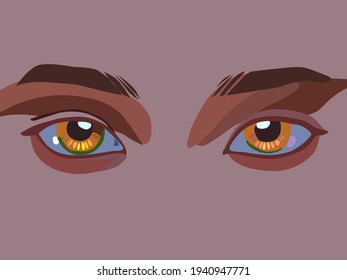 esbozo de color vectorial de un par de ojos como elemento de diseño para impresiones y publicidad