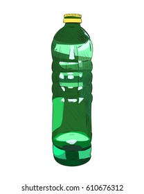 Vector color sketch of plastic bottle. Hand draw illustration.