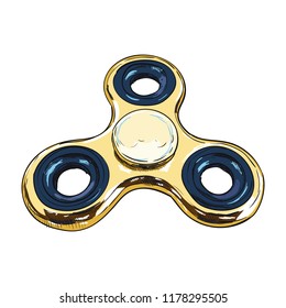 Vector color sketch of spinner. Hand drawn illustration on white background