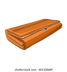 Vector croquis de color de la cartera. Dibujo de mano ilustración.