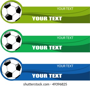the vector color soccer banner set