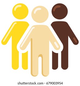 Vector Color Social Icon - Group of Multinational People