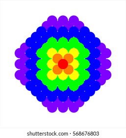 Vector color spectrum on white background. Colorful circles. 