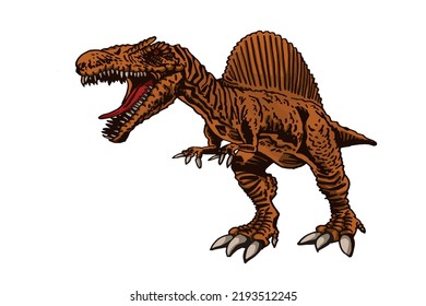 Vector color spinosaurus isolated on white,dinosaur for printing , tattoo and design