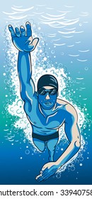 Vector Color Sport Swimming Illustration