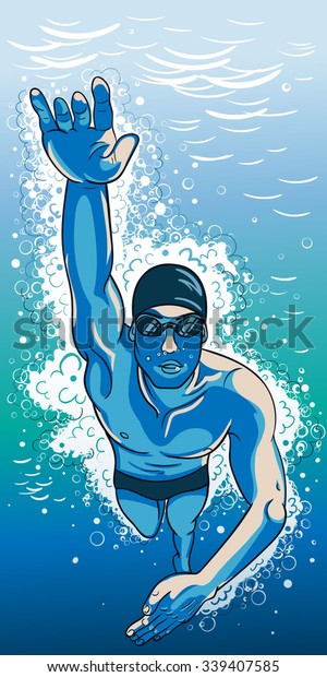 Vector Color Sport Swimming Illustration Stock Vector (Royalty Free ...