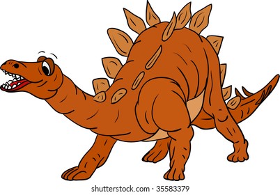 vector - color stegosaurus isolated on background