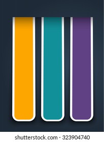 vector color sticker banners, grouped, easy to modify