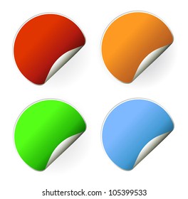 Vector color sticker on white