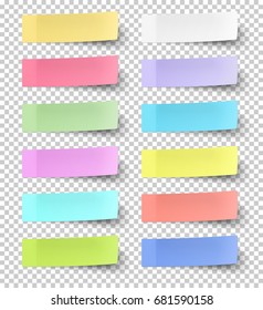 Vector Color Sticky Notes Isolated On Transparent Background