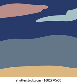 Vector color striped wave pattern.Thin and wide wavy lines.Abstract texture Pink, orange, yellow, blue, grey color background. Use for textiles, clothing, wallpapers, print. The clouds, sea.