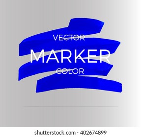 Vector color stripes drawn markers blue. Elements for design and background