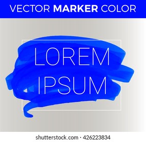 Vector color stripes drawn markers blue. Elements for design and background