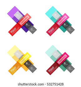 Vector color stripes infographics templates with sample option text, isolated on white. Geometric business abstract line background for workflow layout, diagram, number options or web design