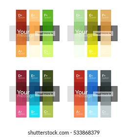 Vector color stripes infographics templates with sample option text, isolated on white. Geometric business abstract line background for workflow layout, diagram, number options or web design