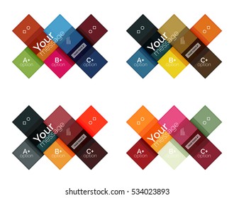 Vector color stripes infographics templates with sample option text, isolated on white. Geometric business abstract line background for workflow layout, diagram, number options or web design